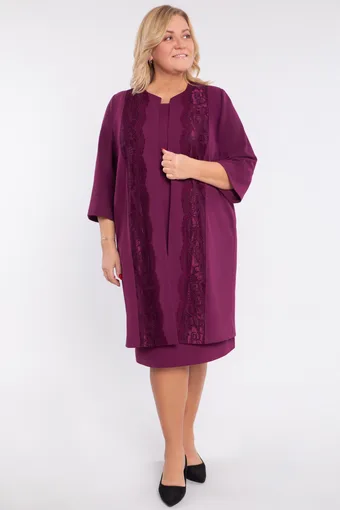 coordinato viola con pizzo