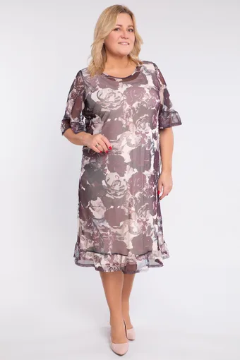 abito floreale grigio e rosa