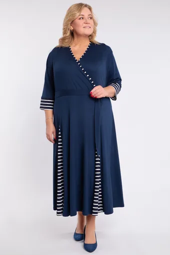 Abito blu navy con cintura