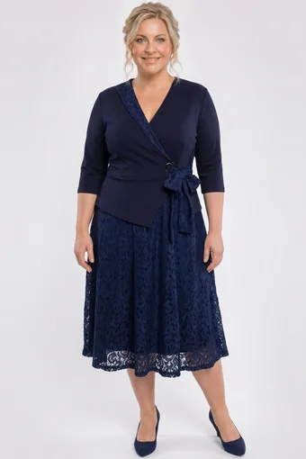 Abito blu navy con ricami