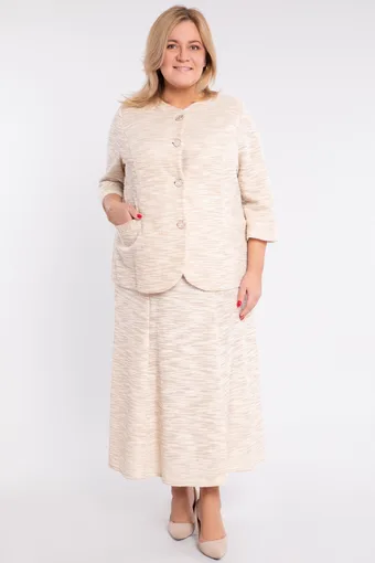 coordinato beige con filo argentato