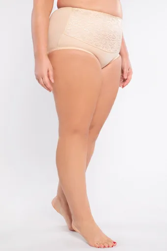 Slip modellanti beige con pizzo floreale