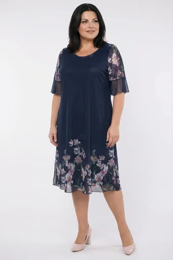 abito floreale blu navy