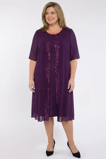 Abito viola con paillettes