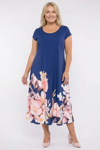 Abito blu con grandi fiori