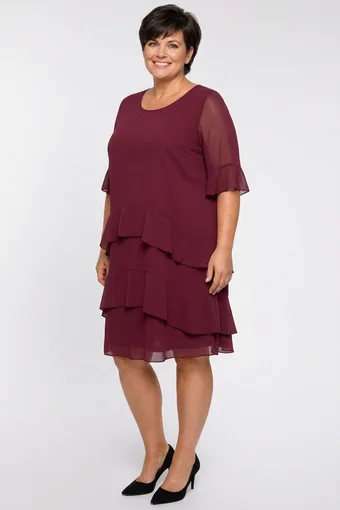 abito in chiffon bordeaux