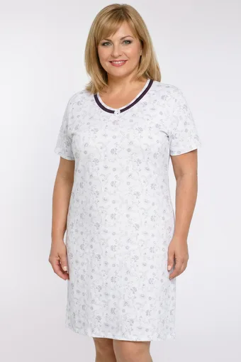 camicia da notte bianca a fiori