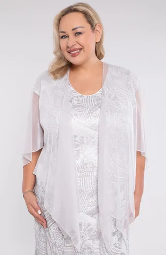bolero in chiffon di colore grigio chiaro