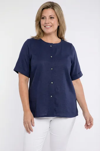 Camicetta blu navy con bottoni