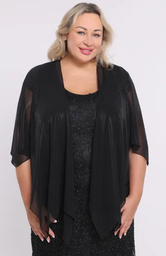 bolero in tulle nero lucido