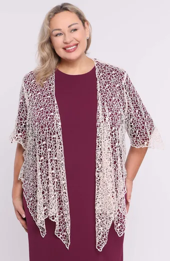 Bolero beige a ragnatela
