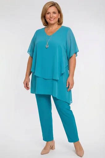 coordinato turchese con collana