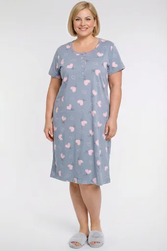 Camicia da notte con cuori rosa cipria