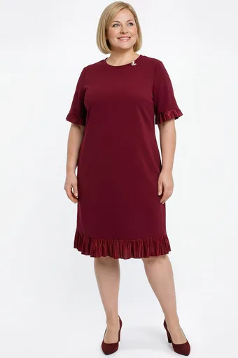 Abito bordeaux con decorazione