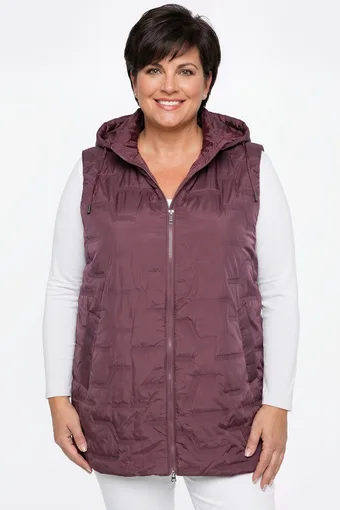 gilet color prugna con motivo in rilievo