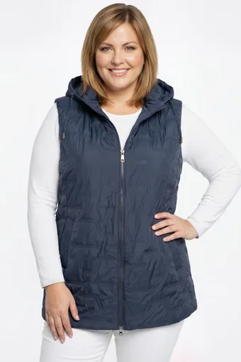 gilet blu navy con motivo in rilievo