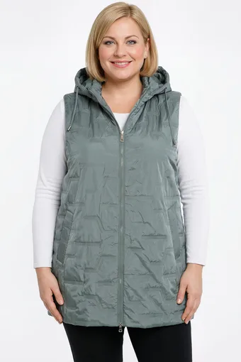 gilet color oliva con motivo in rilievo