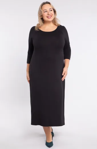 Abito lungo in maglia nera