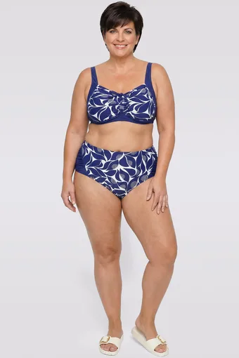 Completo due pezzi blu navy con fantasia