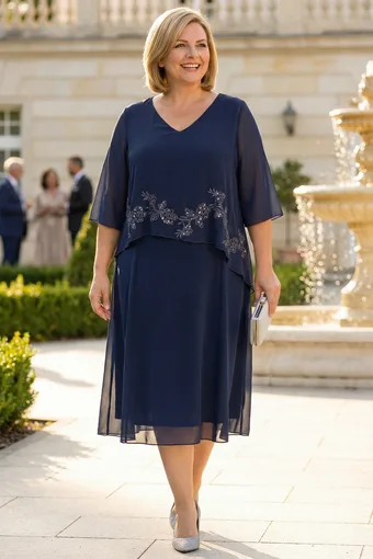 Abito blu navy con motivo lucido