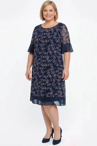 Abito blu navy con motivo lucido