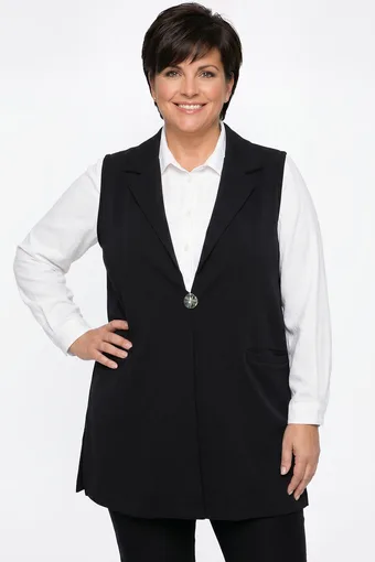 gilet nero con tasche