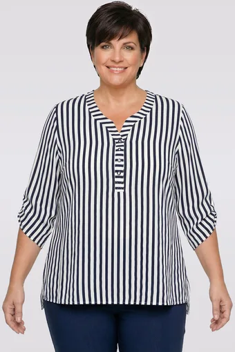 Camicetta bianca con cinture blu navy
