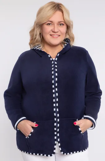 felpa in pile navy