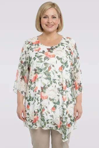 Tunica floreale color crema