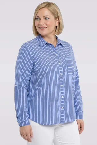 camicia a cinture blu