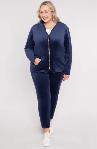 Tuta in velluto blu navy