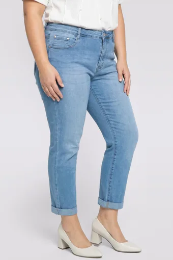 Pantaloni in denim con tasche e decorazioni