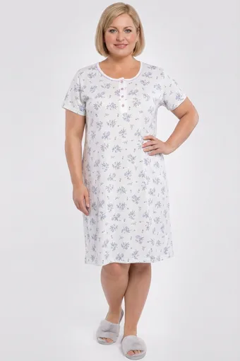 camicia bianca con fiori viola
