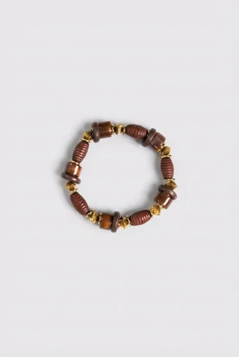 Bracciale con perline marroni