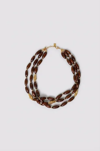 collana marrone e oro