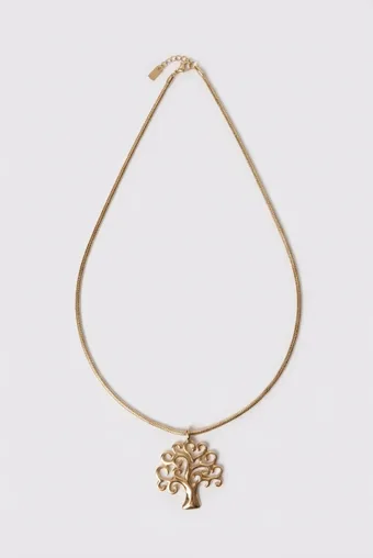 collana d'oro con ciondolo ad albero
