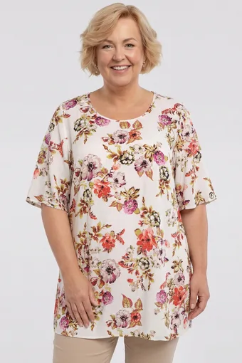 Tunica floreale beige