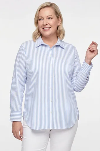 Camicia a cinture blu e bianche