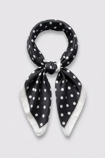 foulard nera a pois beige