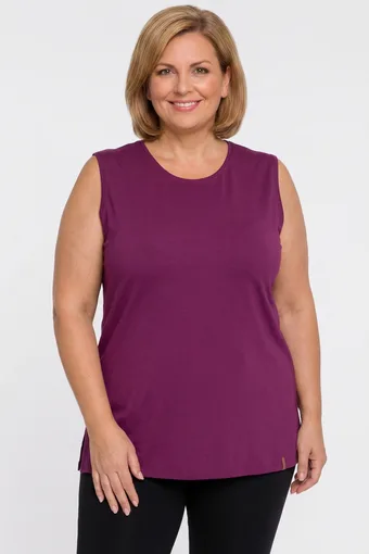 Top lungo in viscosa viola