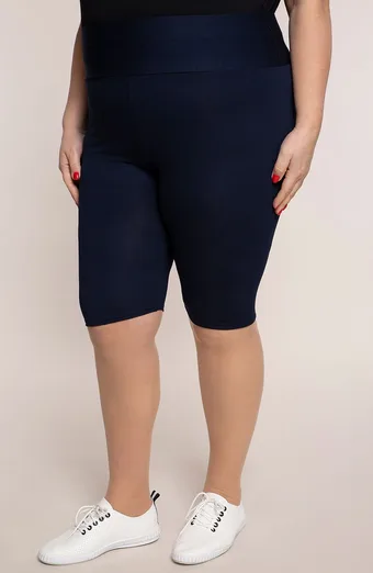 leggings corti blu navy a vita alta