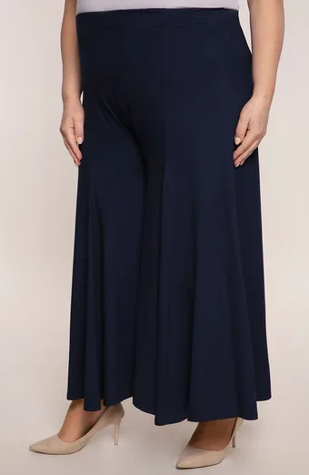 Gonna-pantaloni in maglia blu navy