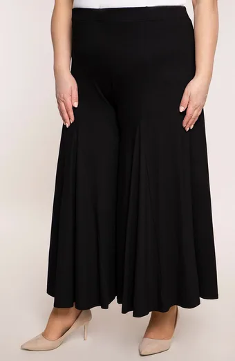 Pantaloni culotte neri in maglia