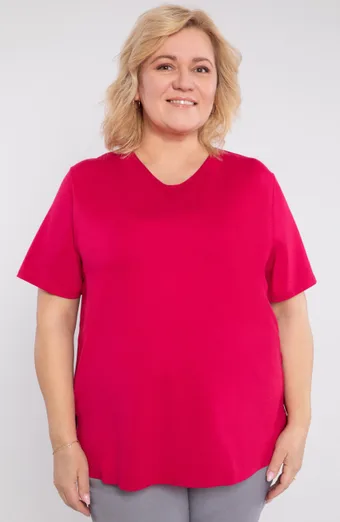 Camicetta in maglia rosa scuro