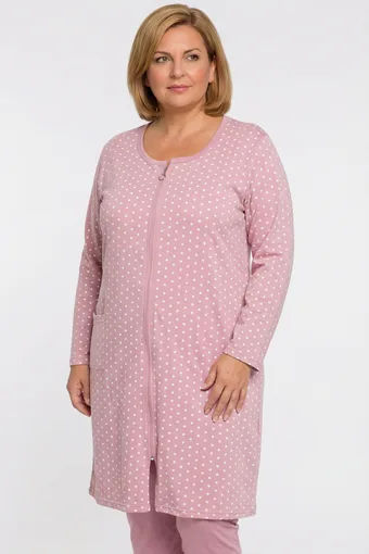 Accappatoio rosa in cotone a pois