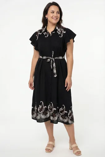Abito a pois marrone écru
