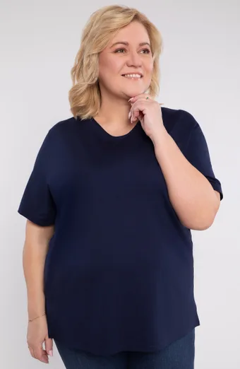 Camicetta in maglia blu navy