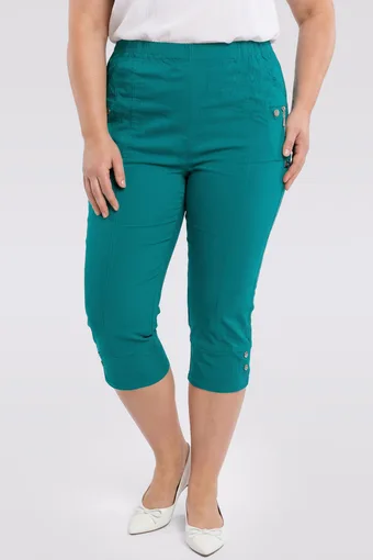 Pantaloni a metà polpaccio color verde mare