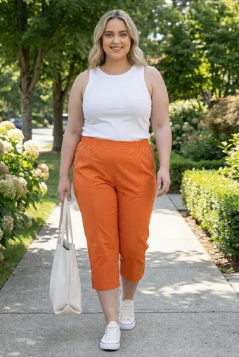 Pantaloni in viscosa color cachi