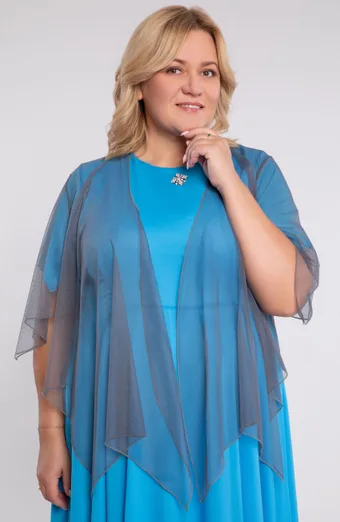 Bolero in chiffon grigio
